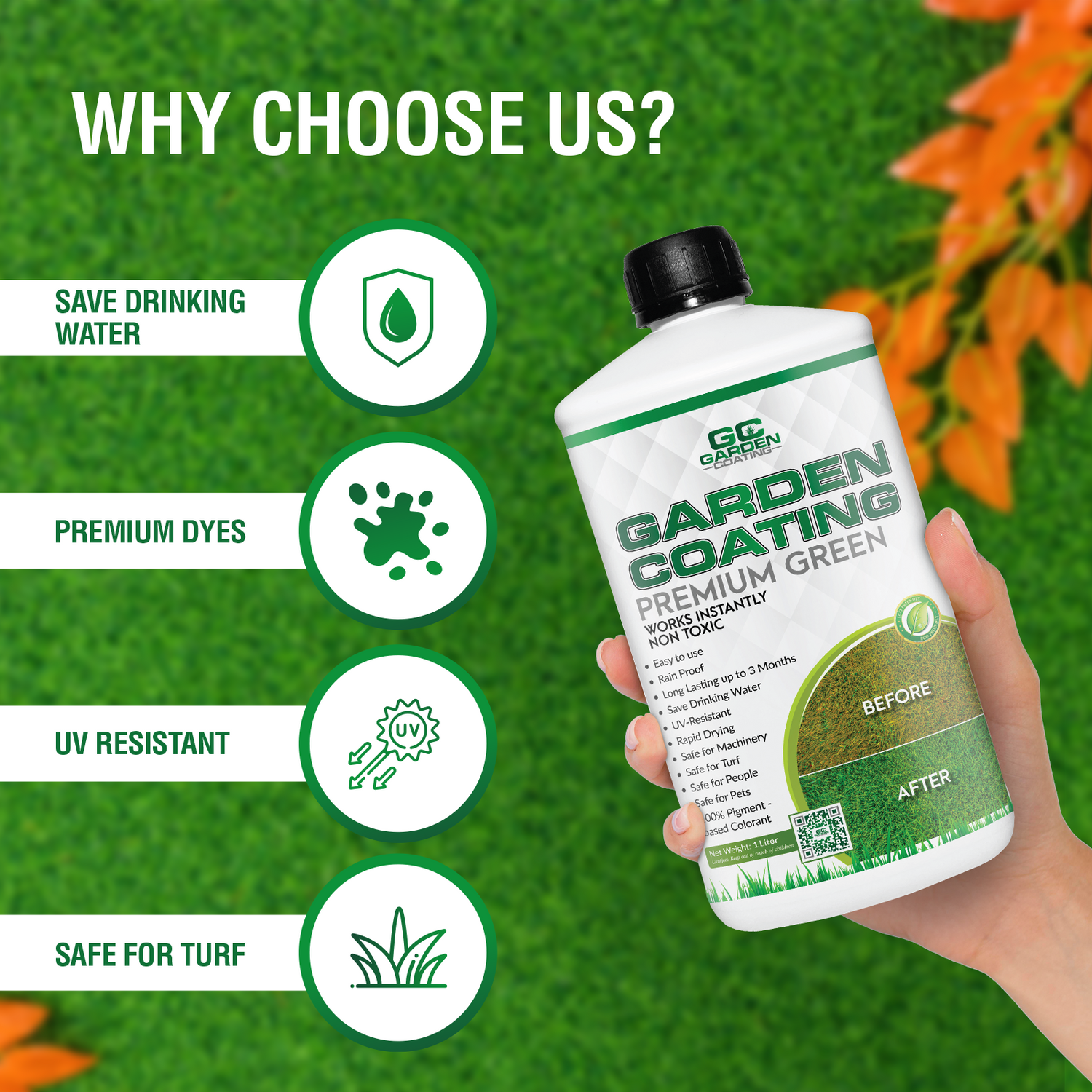 Garden Coating peinture concentrée pour gazon vert de qualité supérieure 1 litre