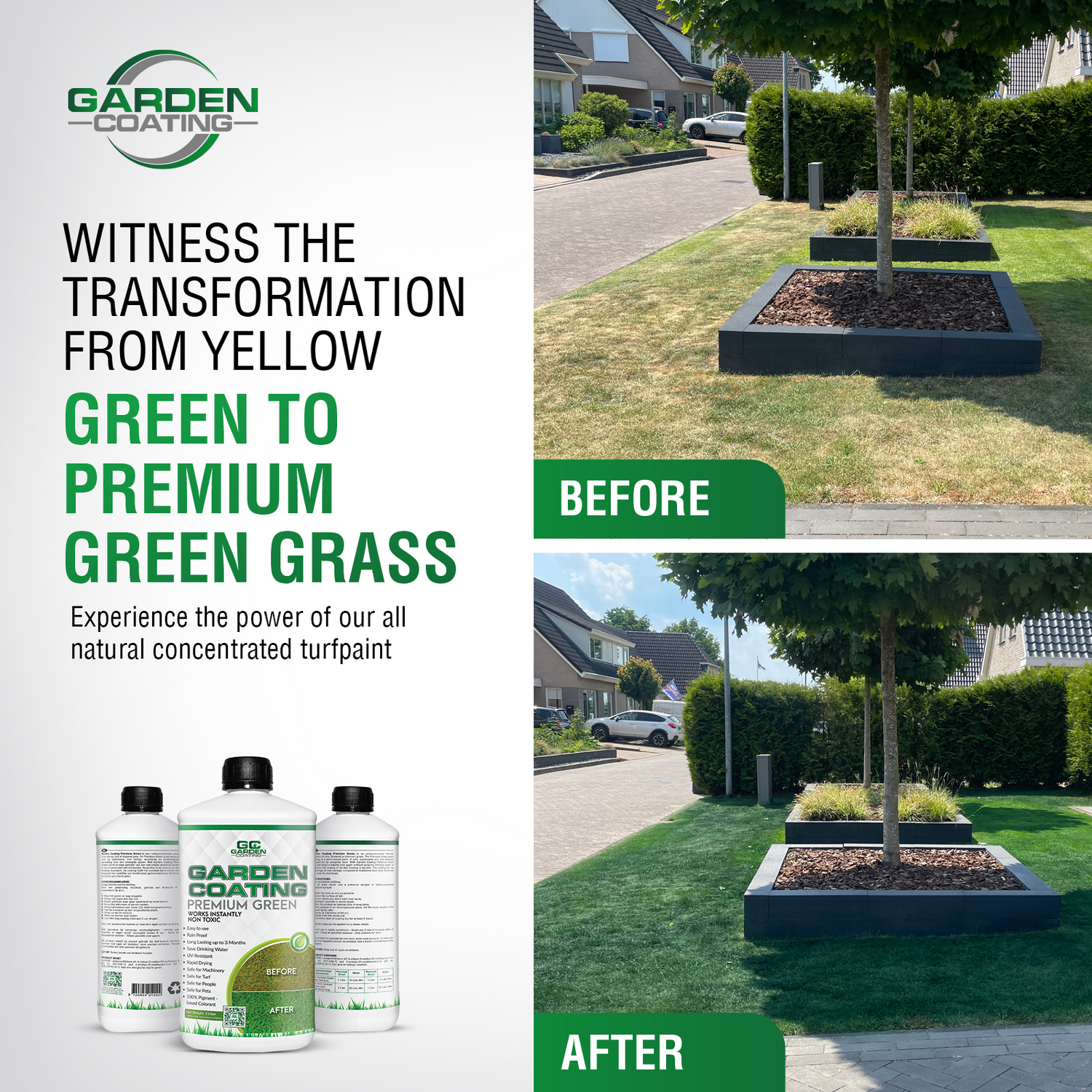 Garden Coating premium green grasverf concentraat voor gazon 1 liter